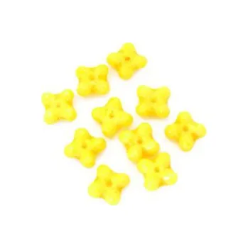 Dětské navlékací korálky Kytička mačkaná žlutá plná 10ks