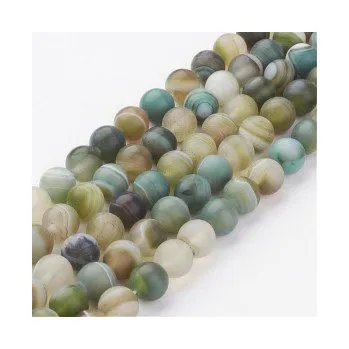 Korálek Achát matný khaki 8mm (6ks)