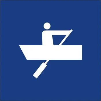 Dopravní značka Plavební znak E19 - Plavba plavidel, které nejsou plachetnicemi ani nemají vlastní pohon, povolena