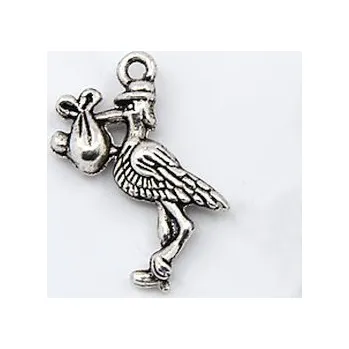 Přívěsek Přívěsek čáp s miminkem 25x17mm