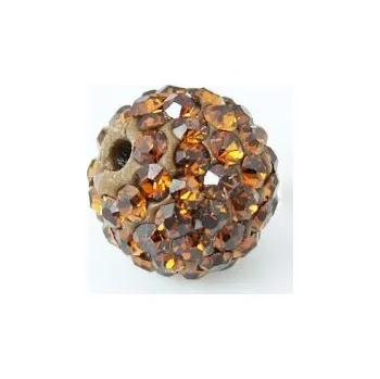 Dětské navlékací korálky Korálek shamballa tmavě zlatý 14mm (1ks)