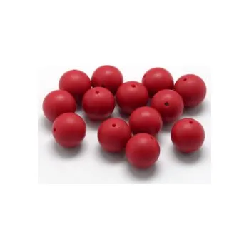 Dětské navlékací korálky Korálek silikonový červený 15mm 1ks