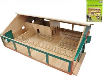 Dřevěná hračka Kids Globe Dřevěný domeček Kravín s dojírnou velký 1:32