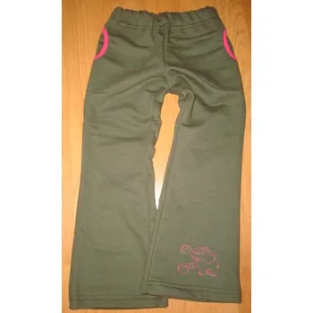 Betty Mode (ušito v ČR) Dívčí tepláky khaki se slonem