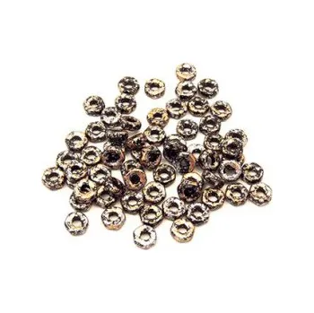 Dětské navlékací korálky Aureliox černá s měděno-šedým žíháním 5g