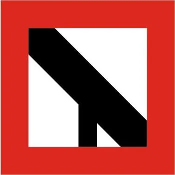 Dopravní značka Plavební znak B9d - Povinnost před vplutím na hlavní vodní cestu