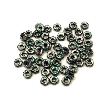 Dětské navlékací korálky Aureliox zeleno-šedé žíhání 5g