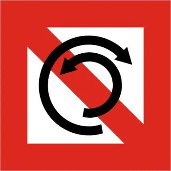 Dopravní značka Plavební znak A8 - Zákaz provádět obrat