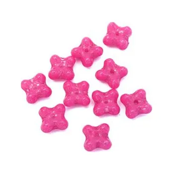 Dětské navlékací korálky Kytička mačkaná sytě růžová plná 10ks