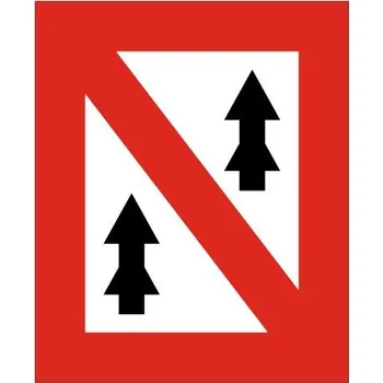 Dopravní značka Plavební znak A3 - Zákaz vzájemného předjíždění sestav