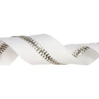 Zip Zip kovový, nekonečný pás 5mm, bílý, metráž, galanterie
