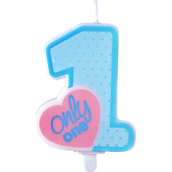 Dortová svíčka Svíčka na dort č. 1, modrá "only one"