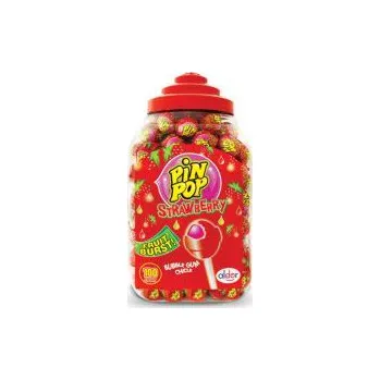 Bonbon Lízátka PIN POP - strawberry 18 g
