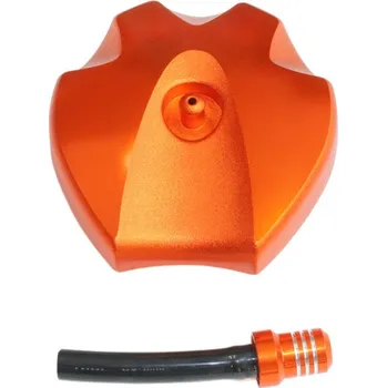 Palivový systém pro motocykl Víčko nádrže Alu - KTM SX+SXF / 07-12 + EXC+EXCF / 08-22 + KTM 65SX / 09-22 + Freeride + KTM ATV 450XC+525XC + Husaberg TE+FE / 09-14 + Husqvarna TE+FE / 14-21 - oranžové