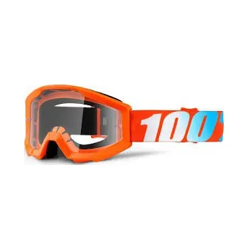 Motocyklové brýle brýle dětské 100% Strata Orange čiré sklo