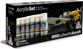 Modelářská barva Italeri Acrylic Set WWII Luftwaffe Aircraft 6 ks