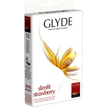 Kondom Glyde kondomy Slimfit Strawberry 10 ks