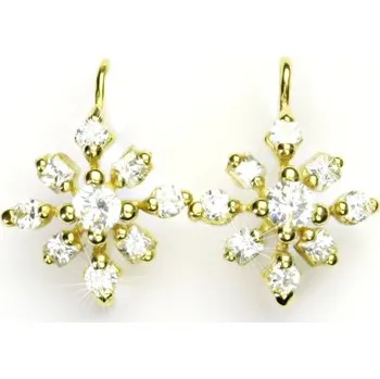 Náušnice Zlaté náušnice, žluté zlato, náušnice se zirkonem, čirý zirkon, VE 97