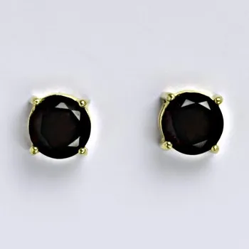 Náušnice Zlaté náušnice,přírodní granát, žluté i bílé zlato 14 ct, NŠ 1252