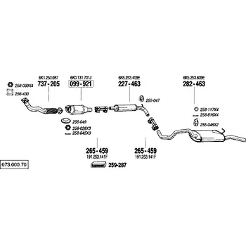 Automobilové těsnění těsnění Bosal 256-430