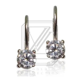 Náušnice Zlaté náušnice, bílé zlato se zirkony - VE 30