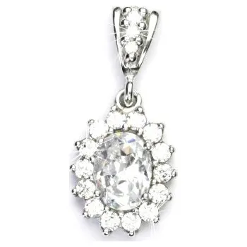 Přívěsek Zlatý přívěsek Kate, bílé zlato,číré zirkony, P 1507/2