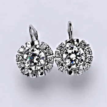 Náušnice Náušnice bíle zlato zirkony, šperky zlaté VE 104