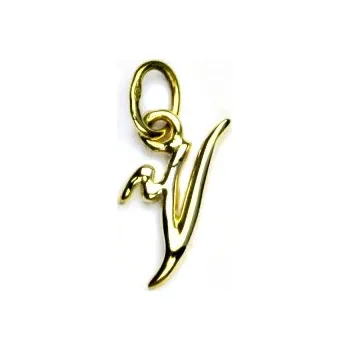Přívěsek Zlatý přívěsek, písmeno V, žluté zlato, zlaté písmenko, P 437