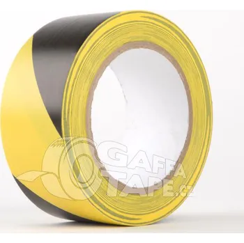 Výstražná páska PVC Bezpečnostní výstražná lepící páska černo-žlutá šíře 50 mm, návin 33 m
