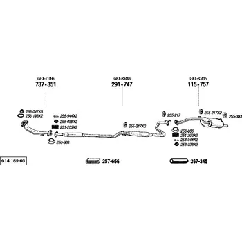 Automobilové těsnění těsnění Bosal 256-193