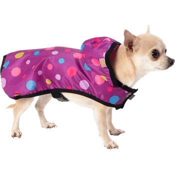 Obleček pro psa Samohýl Mia pláštěnka s puntíky 32 cm fialová