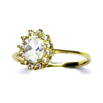 Prsten Zlatý prsten Kate, žluté zlato, čirý zirkon, T 1480