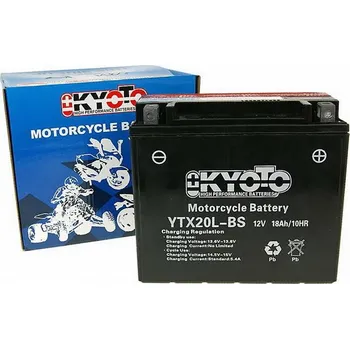 Motobaterie Kyoto Baterie KYOTO 12V 18Ah YTX20L-BS (dodáváno s kyselinovou náplní)