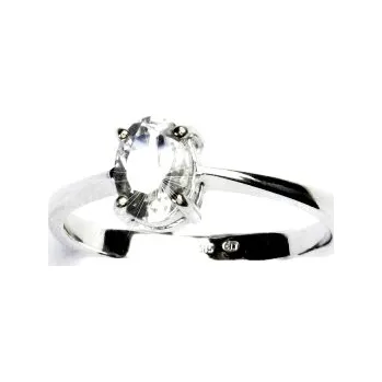 Prsten Zlatý prsten, bílé i žluté zlato, prstýnek ze zlata s čirým zirkonem, T 1246