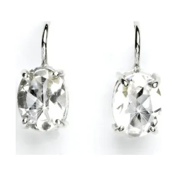 Náušnice Zlaté náušnice, bílé zlato, náušnice s přírodním křišťálem, NK 1244