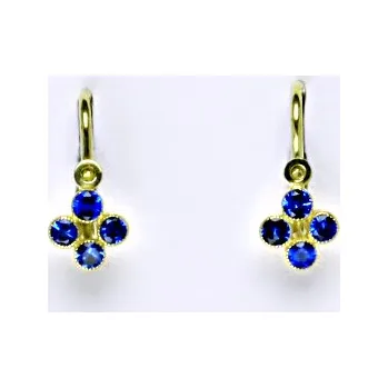 Náušnice Dětské náušnice zlaté se spinely, žluté zlato