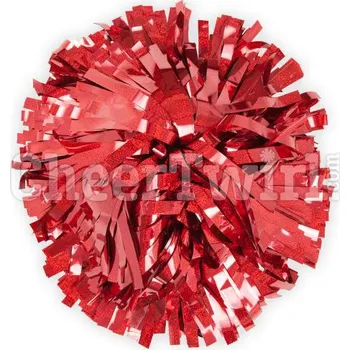 Holografický POMPON jednobarevný ČERVENÝ+ vak na pompony ZDARMA ke každému páru / 50 cm