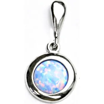 Přívěsek Zlatý přívěsek, bílé zlato, světle modrý syntetický opál, P 1472/22