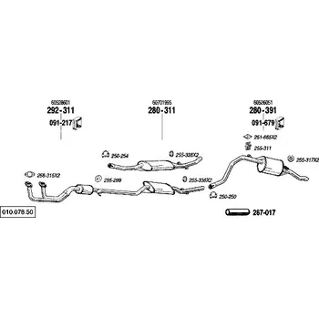Výfukový systém závěsná guma Bosal 255-338