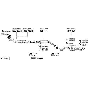 Výfukový systém závěsná guma Bosal 255-084