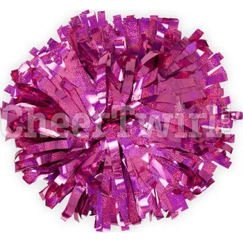 Úložný box Holografický POMPON jednobarevný TMAVĚ RŮŽOVÝ+ vak na pompony ZDARMA ke každému páru / 25 cm