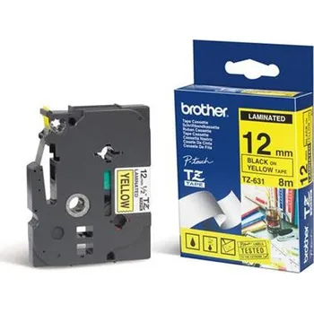 Pásek do tiskárny Páska Brother TZ-631 (Černý tisk/žlutý podklad)