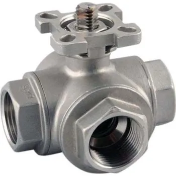 Nerezový třícestný kulový kohout s ISO přírubou Tork KV904 DN 25