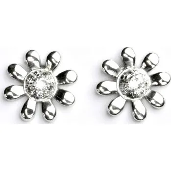 Náušnice Zlaté náušnice, bílé zlato, kytičky, náušnice z bílého zlata, VE 118