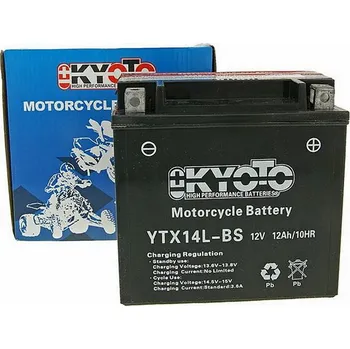 Motobaterie Kyoto Baterie KYOTO 12V 12Ah YTX14L-BS (dodáváno s kyselinovou náplní)