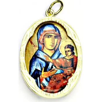 Přívěsek Zlatý přívěsek, žluté zlato,porcelánová Madonka, Madonna Di San Luca, P 158