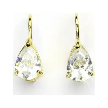 Náušnice Zlaté náušnice, žluté zlato, náušnice s čirým zirkonem, NK 1361