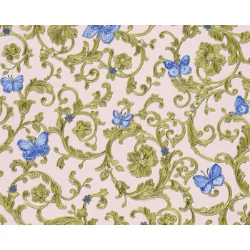Tapeta Luxusní zámecká vliesová tapeta 34325-6 s modrými motýlky / Tapety na zeď 343256 Versace 3 (0,70 x 10,05 m) A.S.Création
