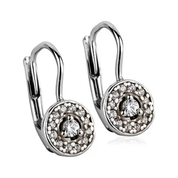 Náušnice Dětské stříbrné náušnice - kolečka se zirkony