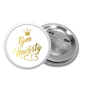 PotiskniTriko.cz Svatební placka tým nevěsty bílá/zlatá